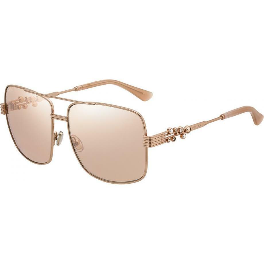 Jimmy Choo Tonia/s Bku 2S Sunglasses Gold Frame Light Pink Lenses 53mm