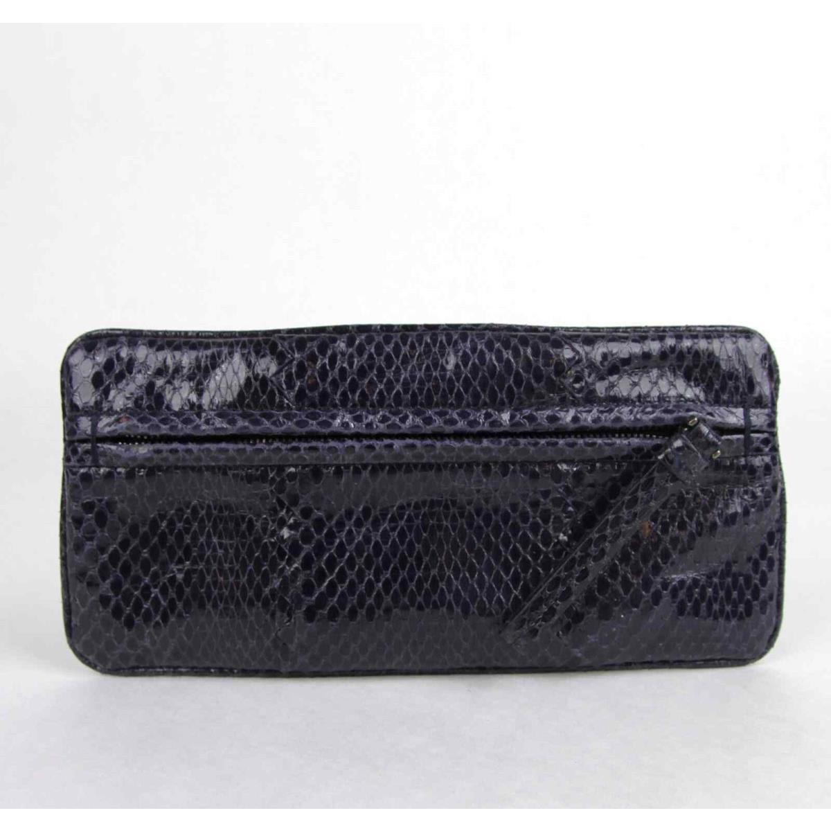 Bottega Veneta Dark Blue Python Clutch Evening Bag