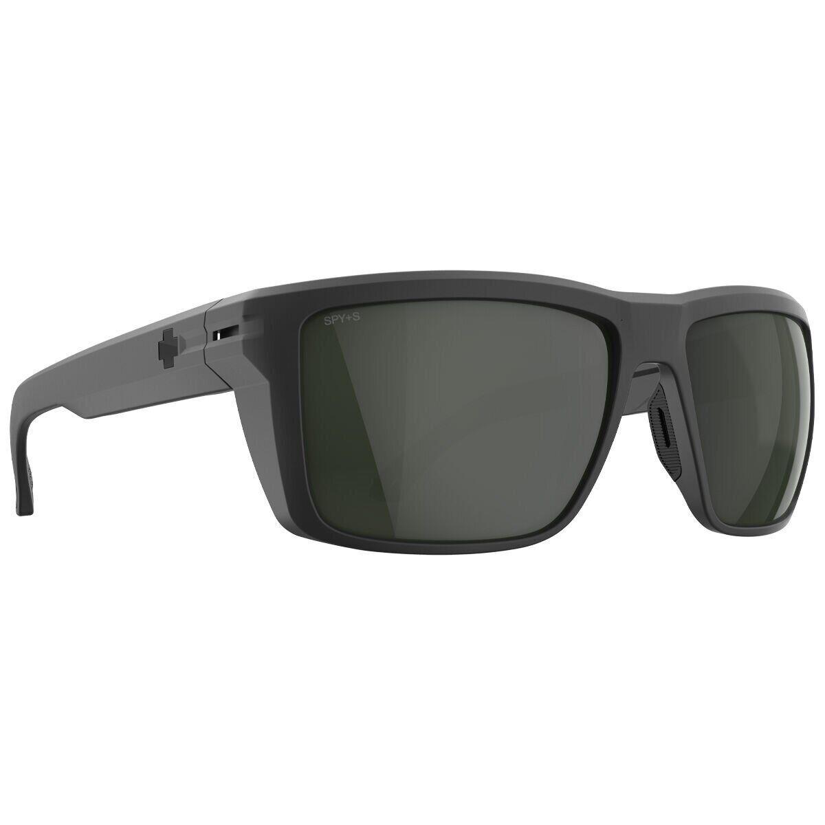 Spy Optics Men`s Overhaul Xl Matte Black Sunglasses - Happy Gray Green Polar, Frame: Matte Black, Lens: Happy Gray Green Polar