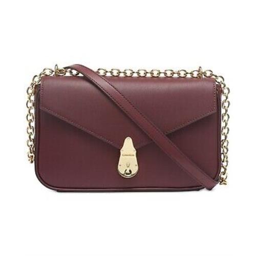 Calvin Klein Lock Leather Shoulder Bag - You merlot/gold