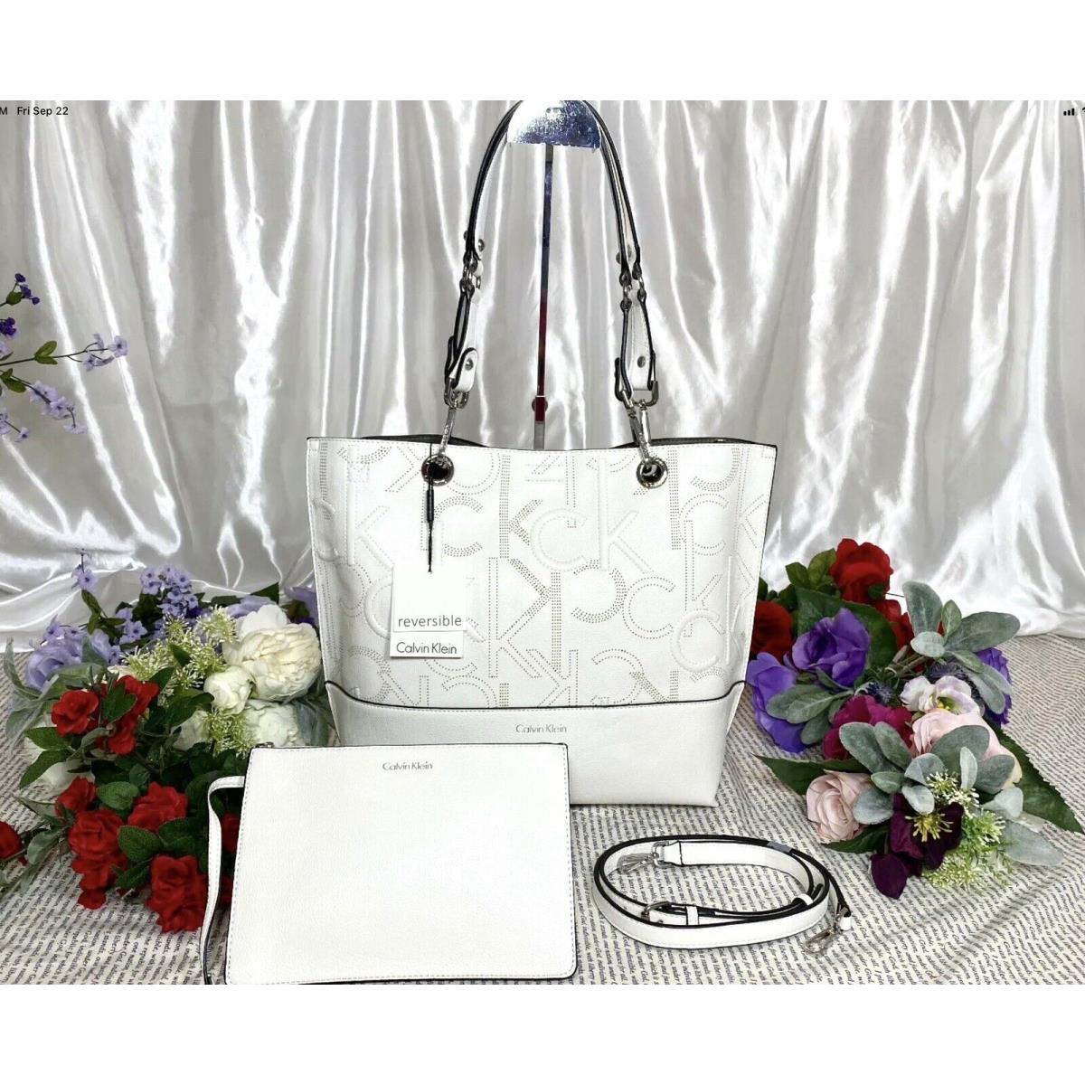 Calvin Klein Reversible Sonoma Tote White/gray