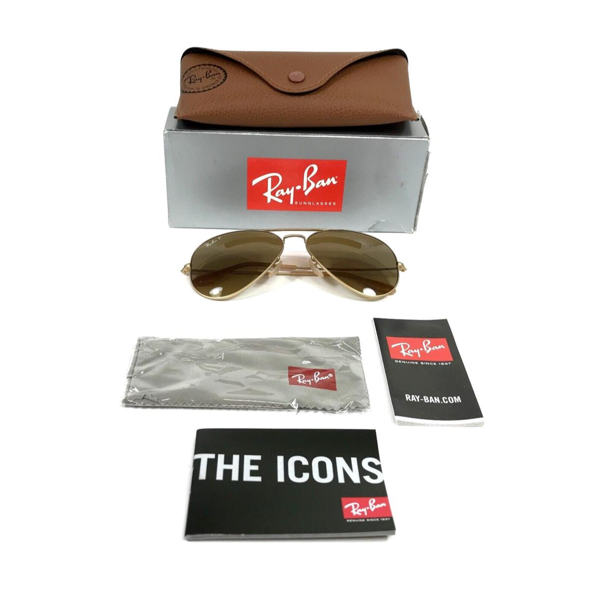 Ray-ban Sunglasses RB3025 Aviator Large Metal 112/M2 Matte Gold Polarized 58 mm