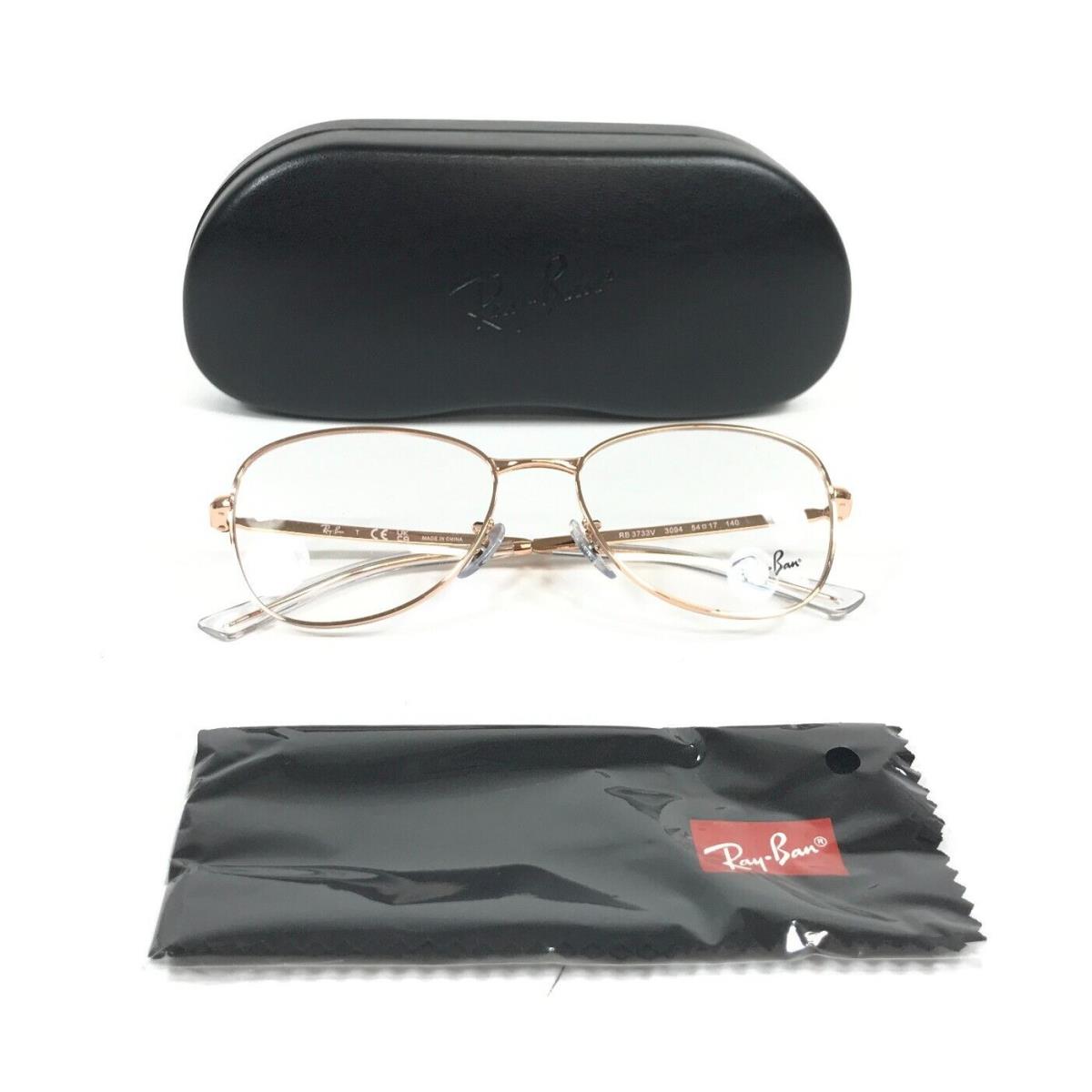 Ray-ban Eyeglasses Frames RB3733V 3094 Rose Gold Aviator Full Rim 54-17-140