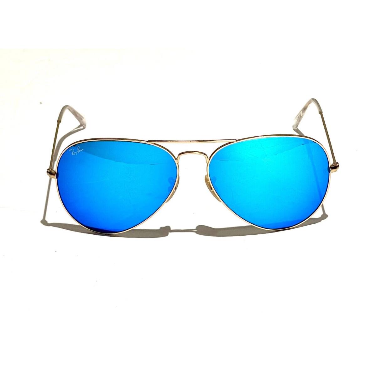 Ray-ban Aviator RB3025 112/17 Blue Flash Lens with Gold Frame 62mm