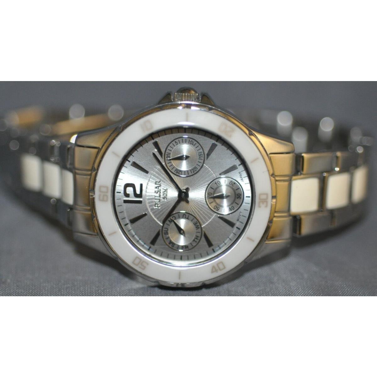 Pulsar Ladies Silver Dial Stainless Steel Ceramic Watch PP6021