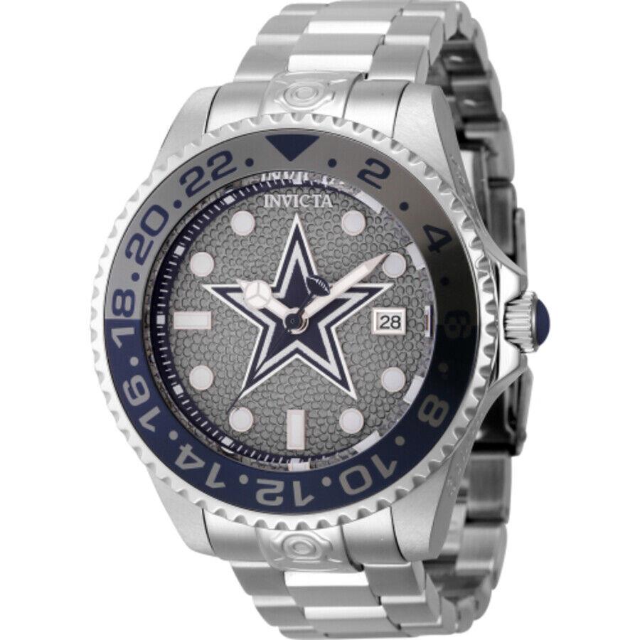 Invicta Nfl Dallas Cowboys Automatic Date Grey Dial Men`s Watch 45023