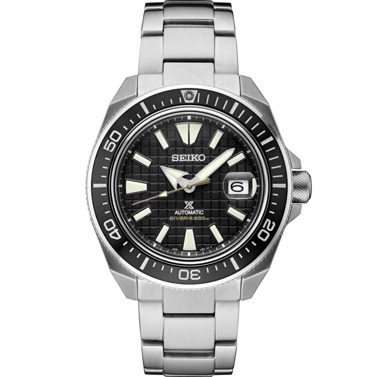 Seiko Men`s Prospex Watch Silver-tone 44mm SRPE35K1 - Dial: Black, Band: Silver, Bezel: Black