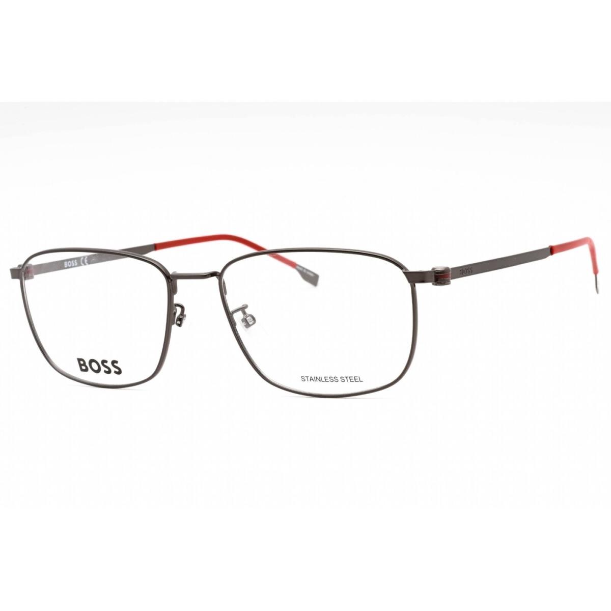 Hugo Boss Men`s Eyeglasses Dark Ruthenium Rectangular Frame Boss 1362/F 0KJ1 00