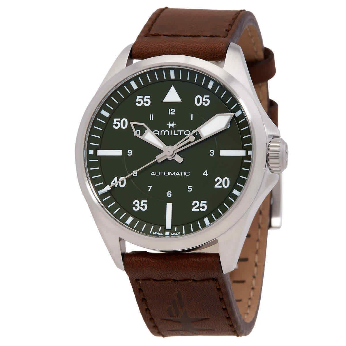 Hamilton Khaki Aviation Pilot Automatic Green Dial Watch H76305560