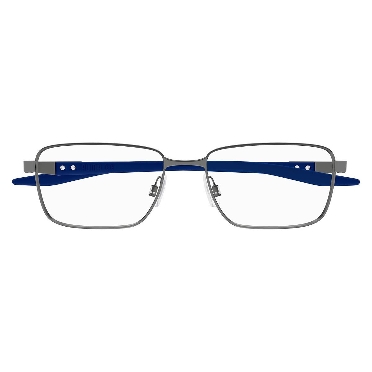 Puma PU0421O Eyeglasses Men Gunmetal/black Rectangle 55mm