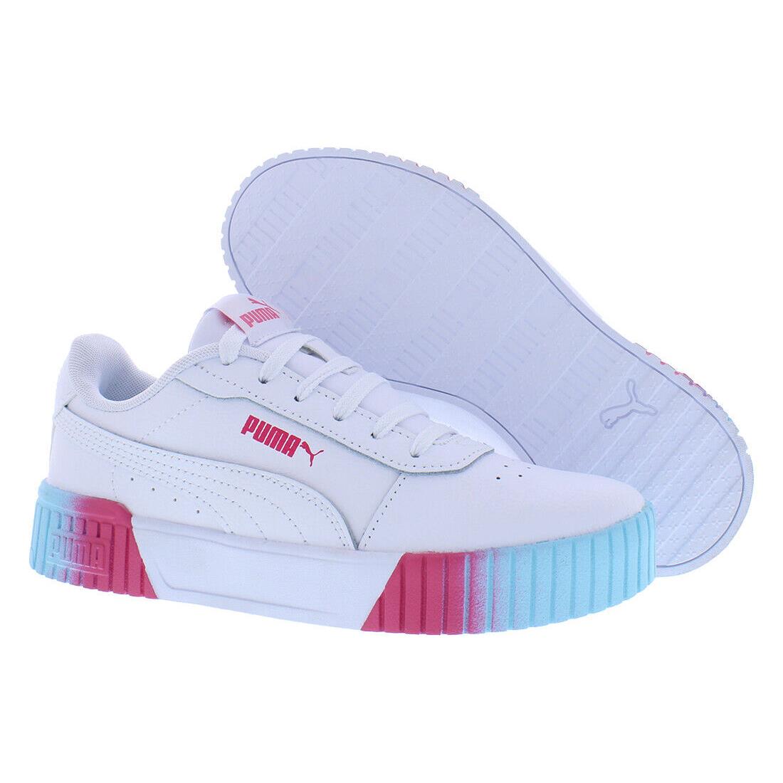 Puma Carina 2.0 Fade GS Girls Shoes Size 7 Color: White/multi-colored - White/Multi-Colored, Main: White