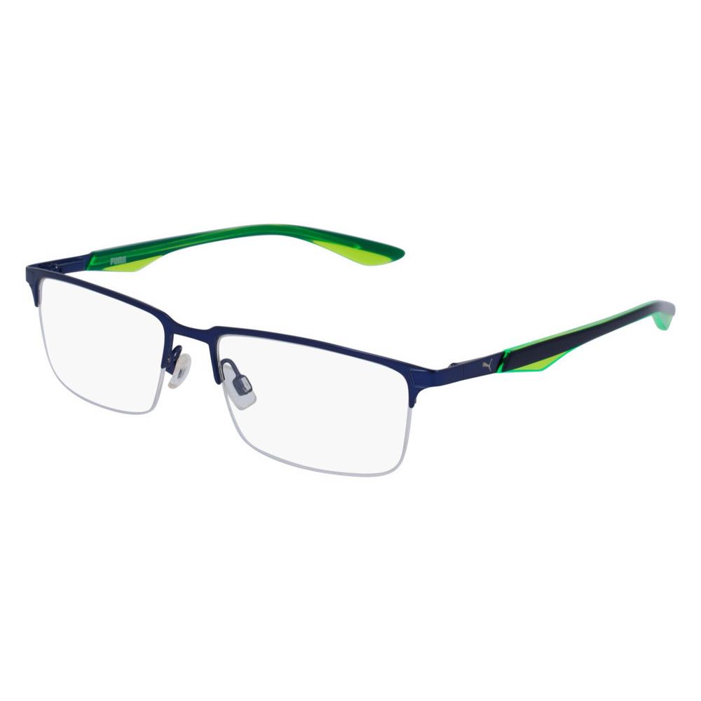 Puma PU0064O Eyeglasses Men Blue Rectangle 54mm