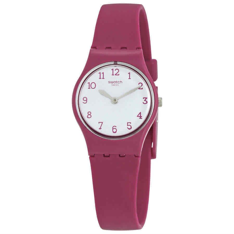 Swatch Redbelle White Dial Matte Burgundy Ladies Watch LR130