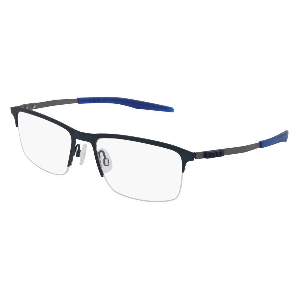 Puma PU0302O Eyeglasses Men Ruthenium Rectangle 57mm