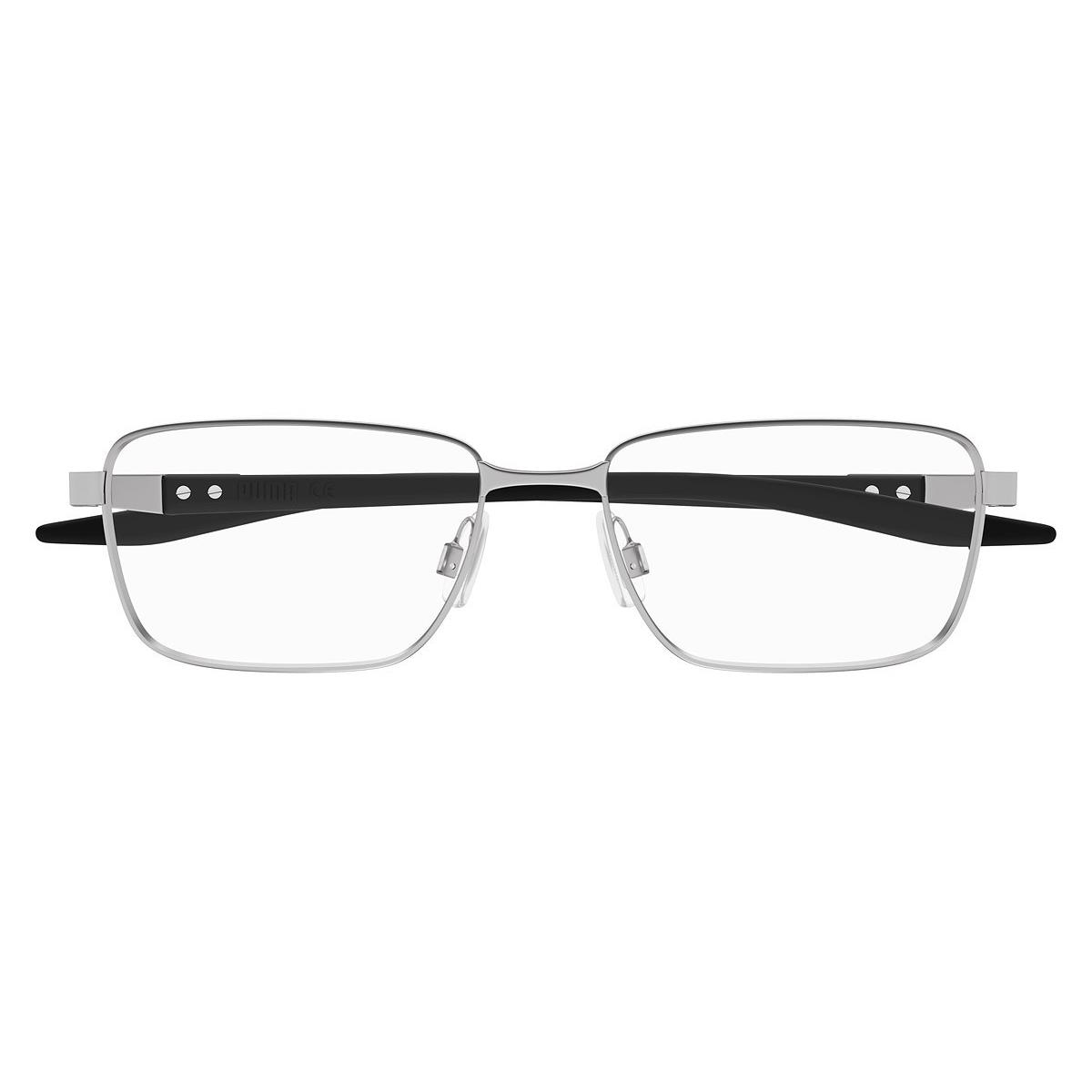 Puma PU0421O Eyeglasses Men Gunmetal/black Rectangle 55mm