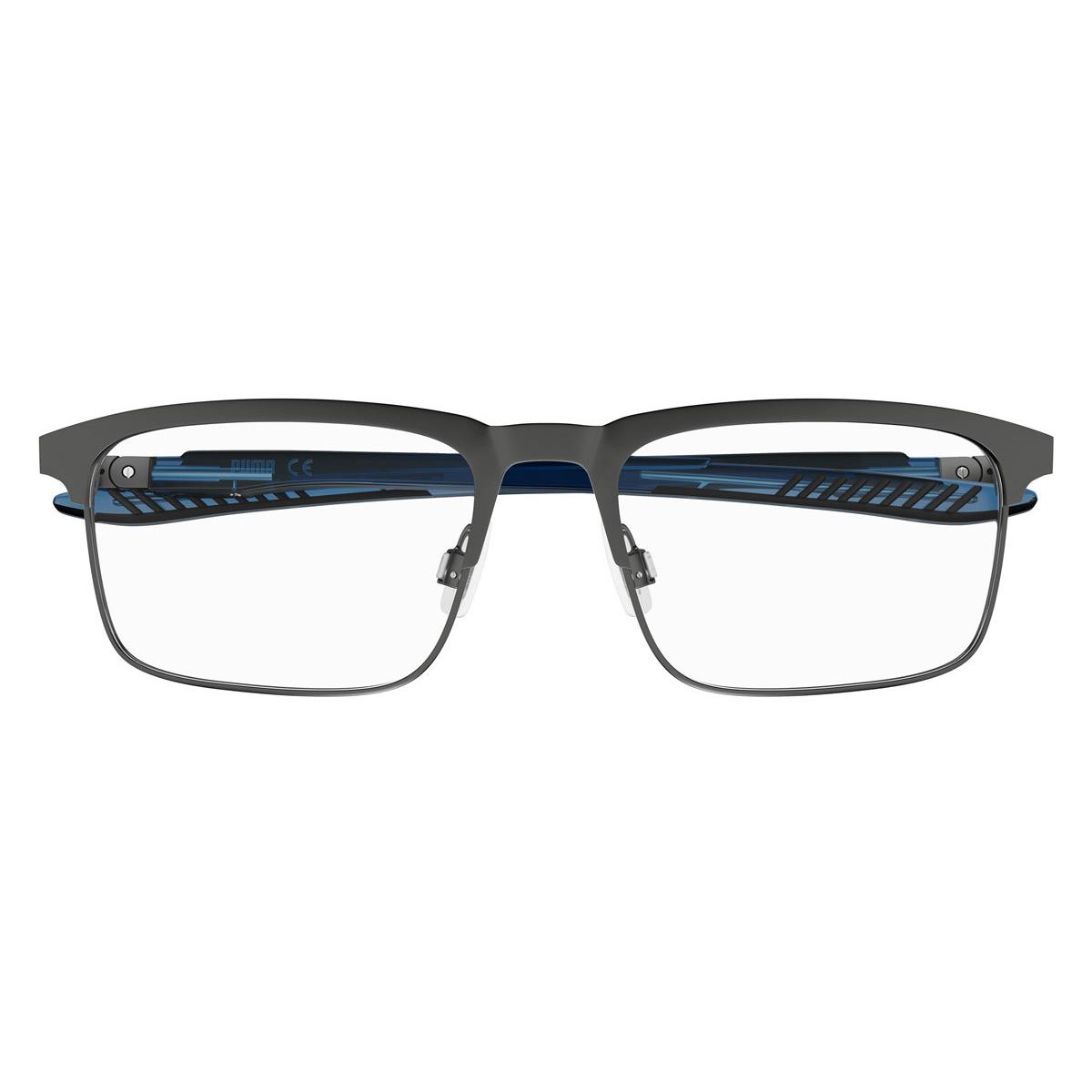 Puma PU0380O Eyeglasses Men Gunmetal/gray Square 55mm