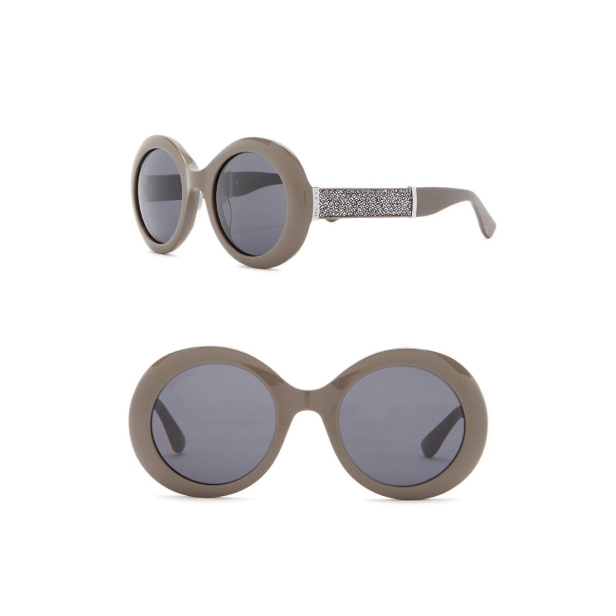 Jimmy Choo Wendy`s Grey/mud Round Glitter Frame Sunglasses 51 23 140 Italy