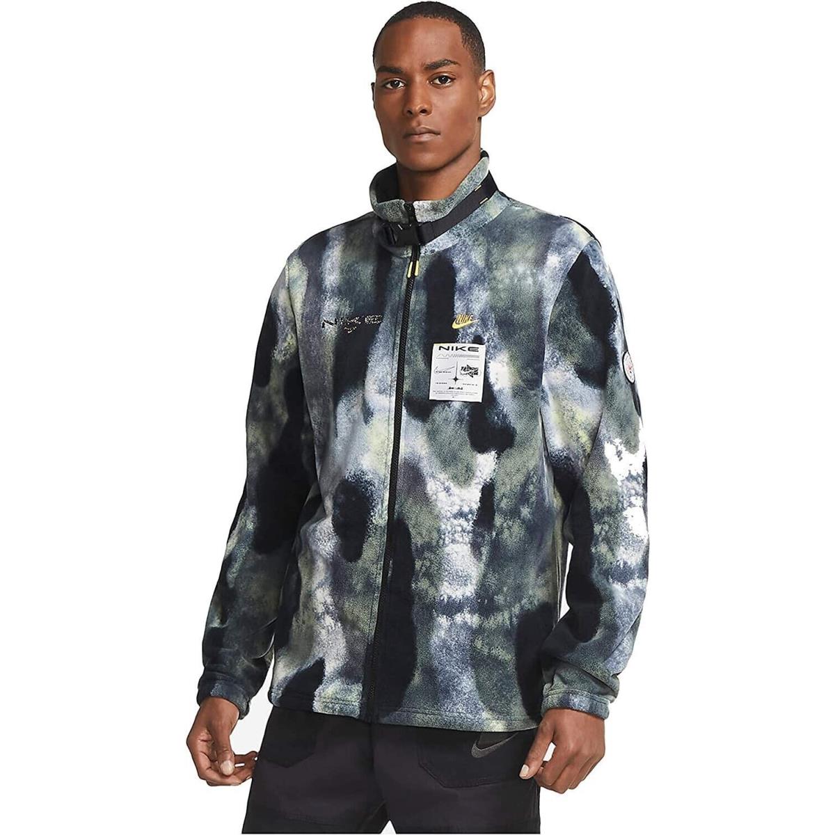 Mens Polar Fleece Jacket Nike Sportswear Grey Camo Sz Medium DD8944-353