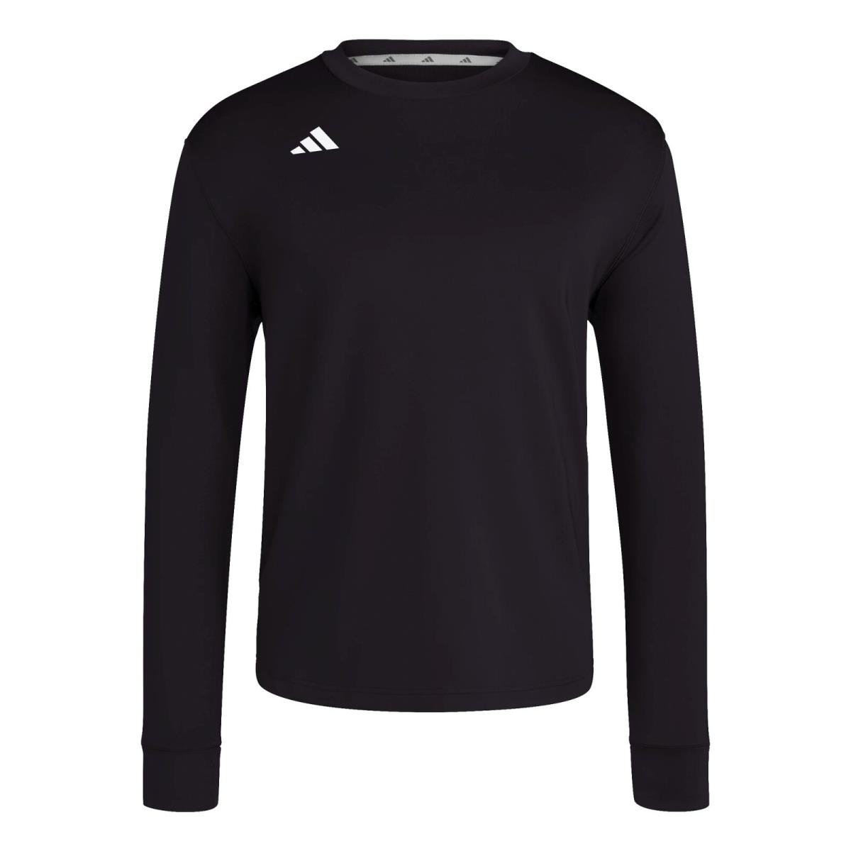 Adidas Men`s Dugout Performance Long Sleeve Crewneck Pullover - Black