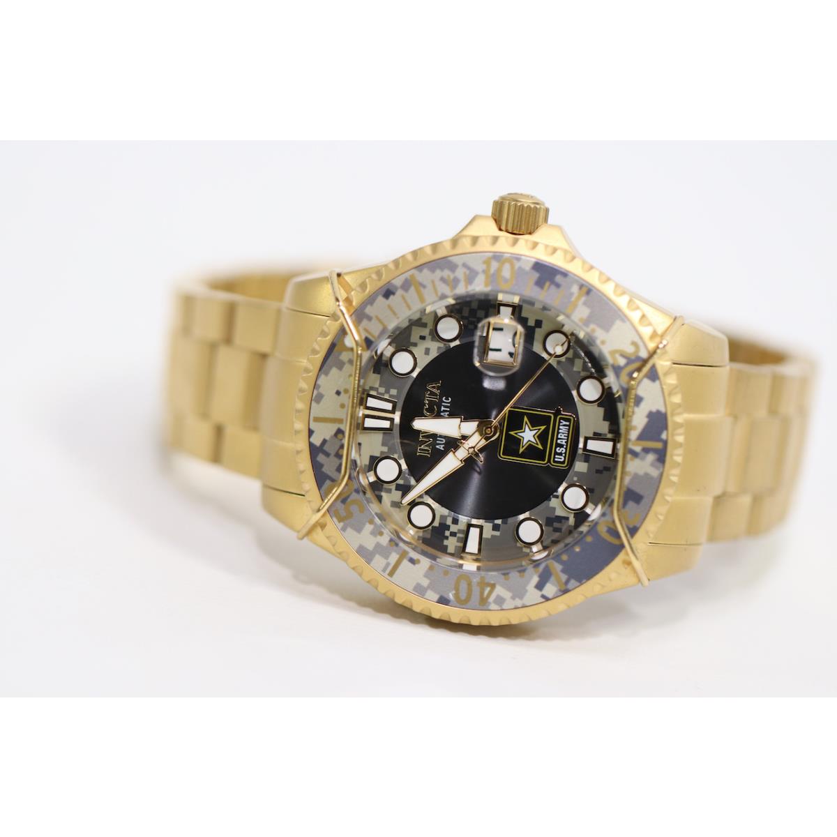 Invicta 31853 Mens U.s. Army Automatic Chronograph Black Camouflage Dial Watch