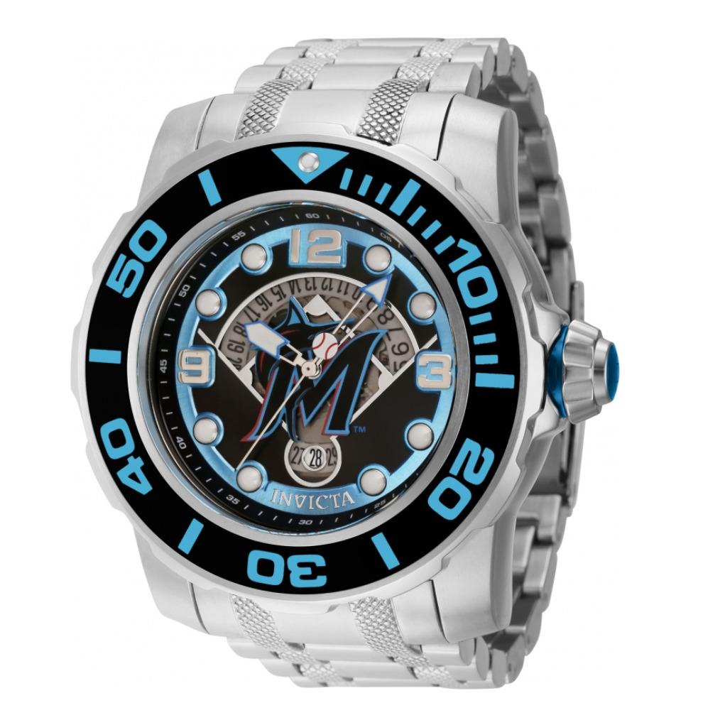 Invicta Mlb Miami Marlins Men`s Large 58mm Automatic Stainless Watch 42794