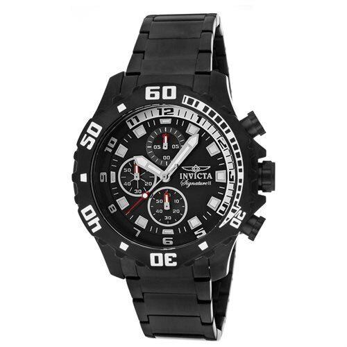 Invicta Men S Signature 7335 Black Stainless Steel Chronograph Watch