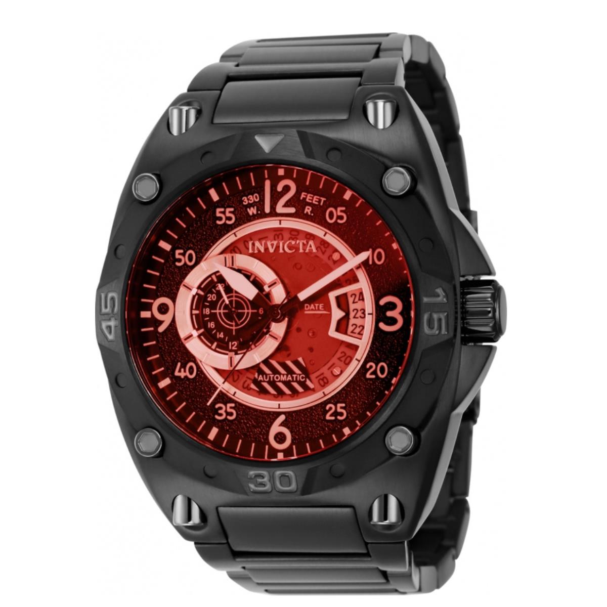 Invicta Aviator Deep Radar Men`s 50mm Automatic Red Tinted Watch 40278