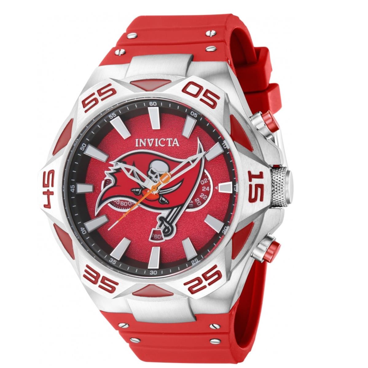 Invicta Nfl Tampa Bay Buccaneers Men`s 52mm Red Chronograph Watch 41783 Rare