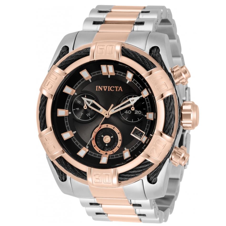 Invicta Bolt Men`s 51mm Two-tone Rose Gold Swiss Chronograph Watch 33302