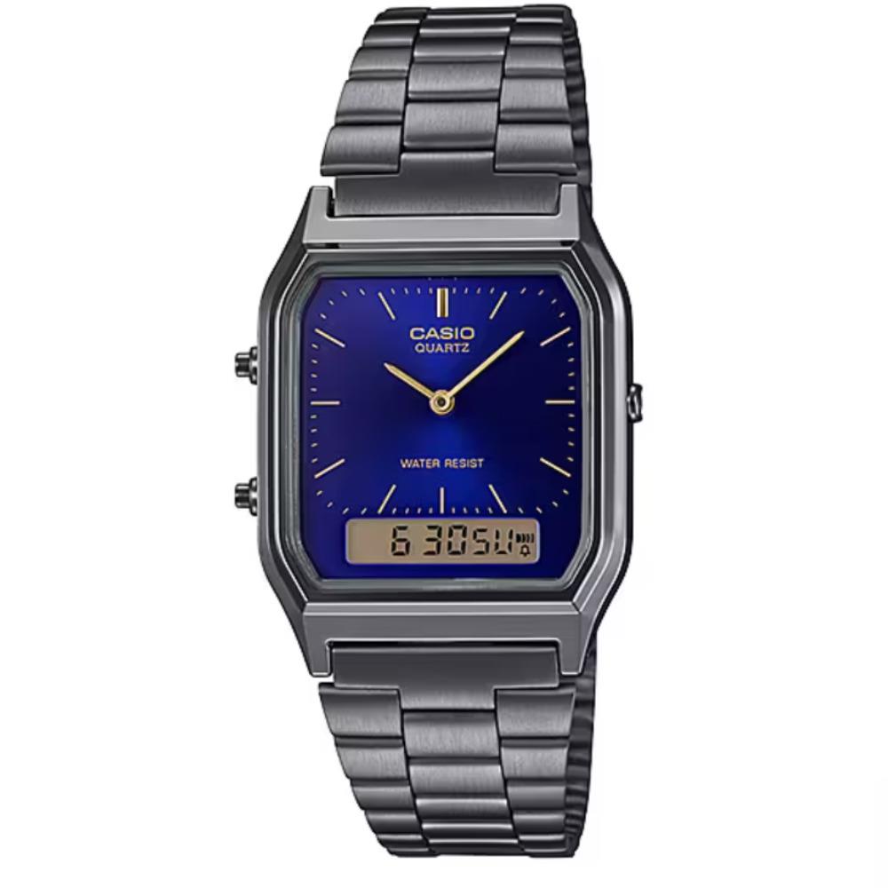 Casio Vintage Analog/digital Blue Dial Stainless Steel Unisex Watch AQ-230GG-2A