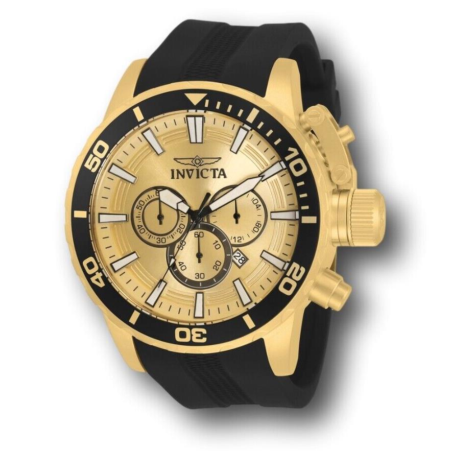 Invicta Corduba Men`s 52mm Light Gold Dial Silicone Chronograph Watch 33701