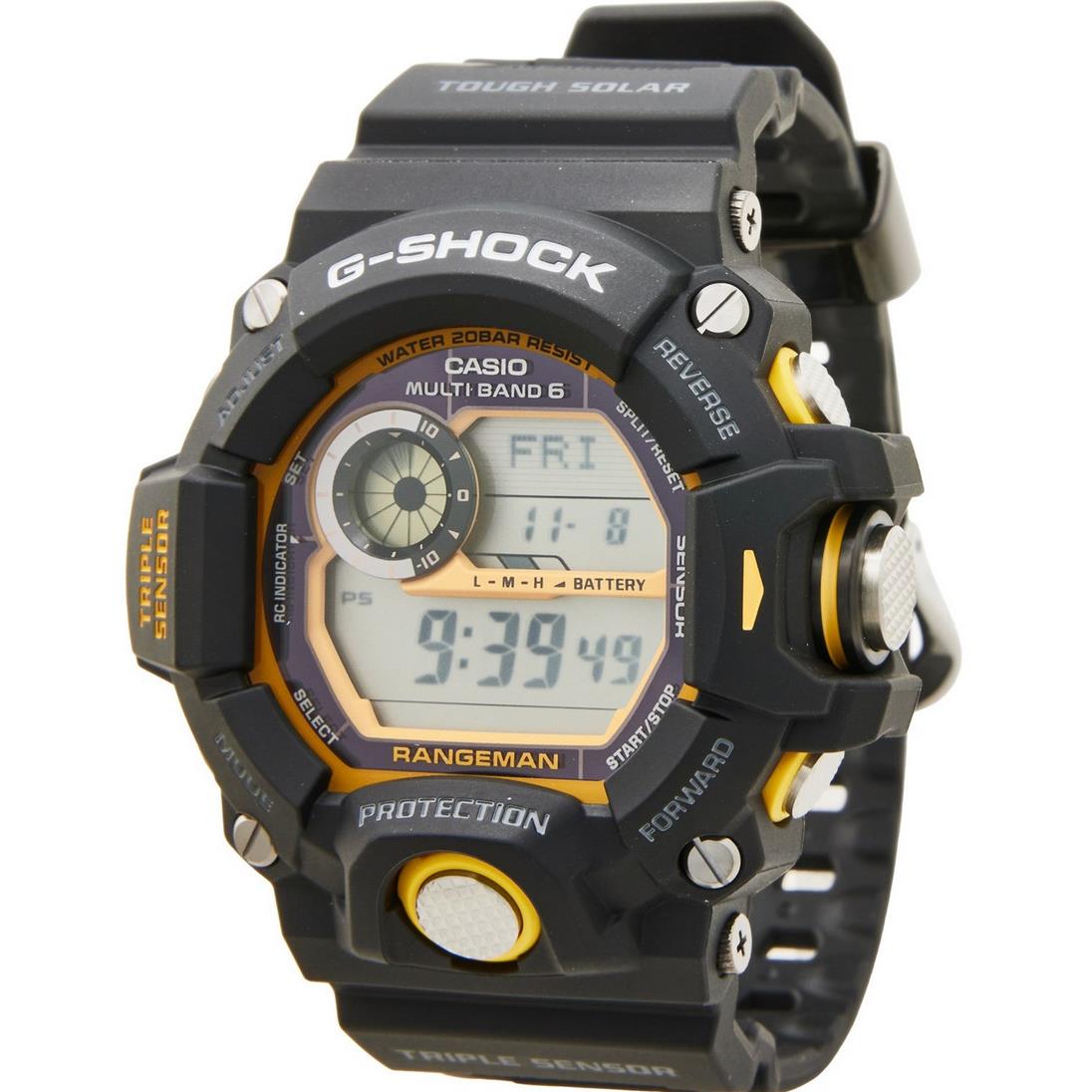 Casio G-shock Rangeman Solar-atomic 3-Sensor Digital Watch - 55.2 mm Resin Band