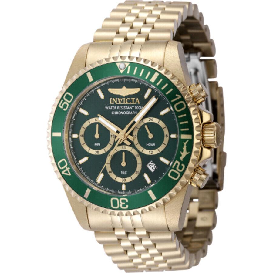 Invicta Pro Diver Chronograph Gmt Quartz Green Dial Men`s Watch 48383
