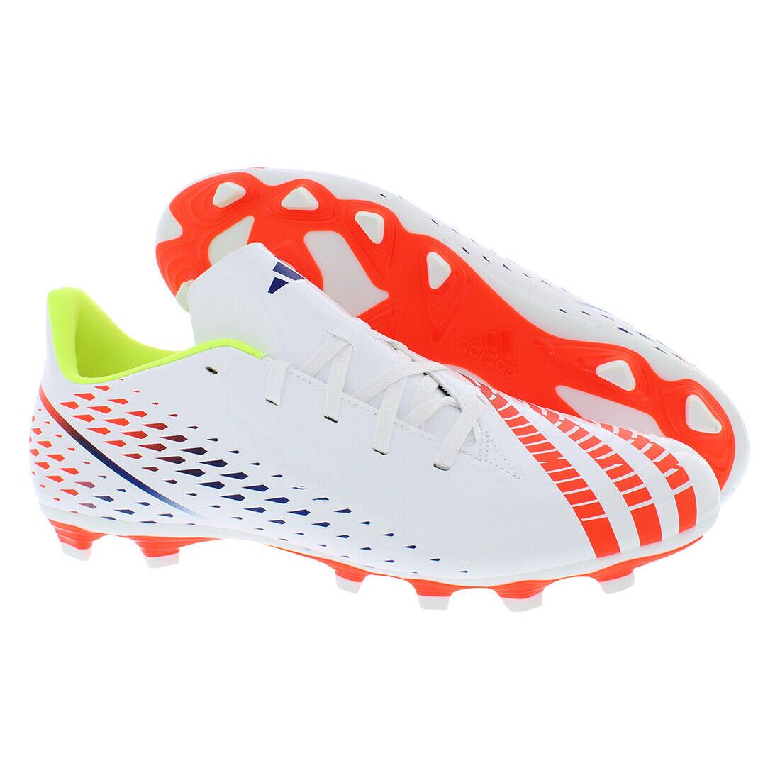 Adidas Predator Edge.4 Fxg Unisex Shoes Size 11.5 Color: Footwear White/solar - Footwear White/Solar Yellow/Power Blue, Main: White