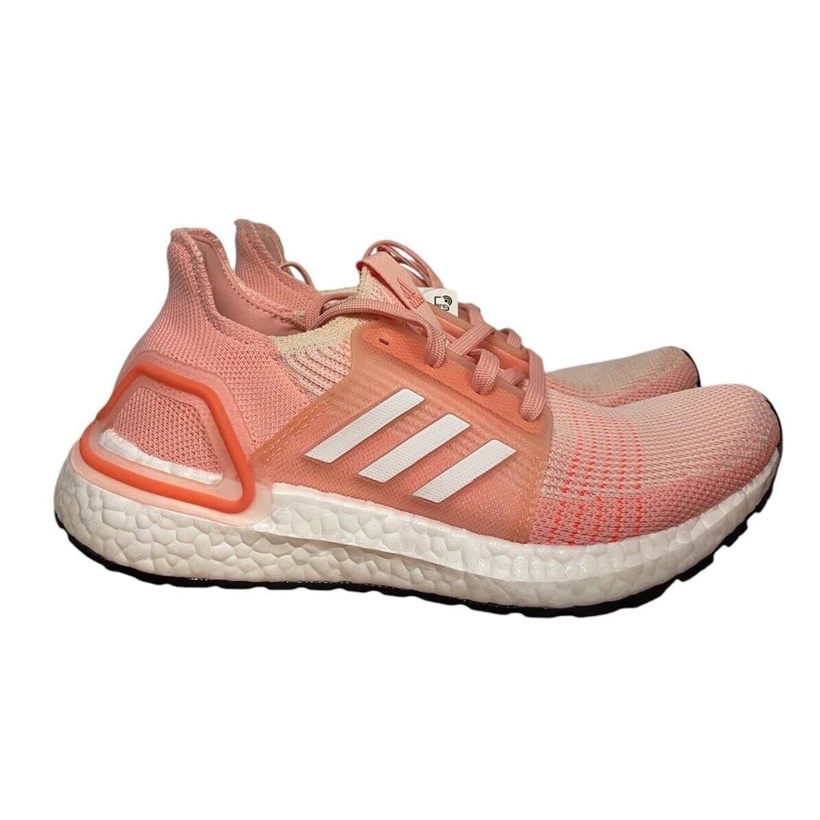 Adidas Ultraboost 19 J Big Girls Size 5 Running Shoe Pink White Athletic Sneaker