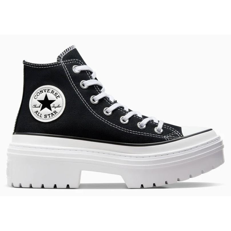 Womens Converse Chuck Taylor All Star Lugged Heel Black White Canvas Shoes