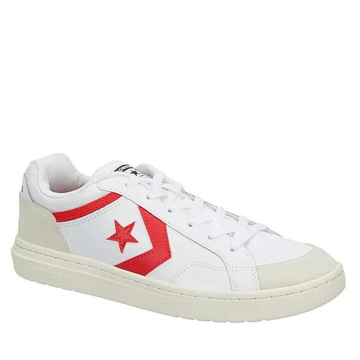 Converse Men`s Pro Blaze Classic Luxe Sport Leather Upper Low Top Shoes White - White