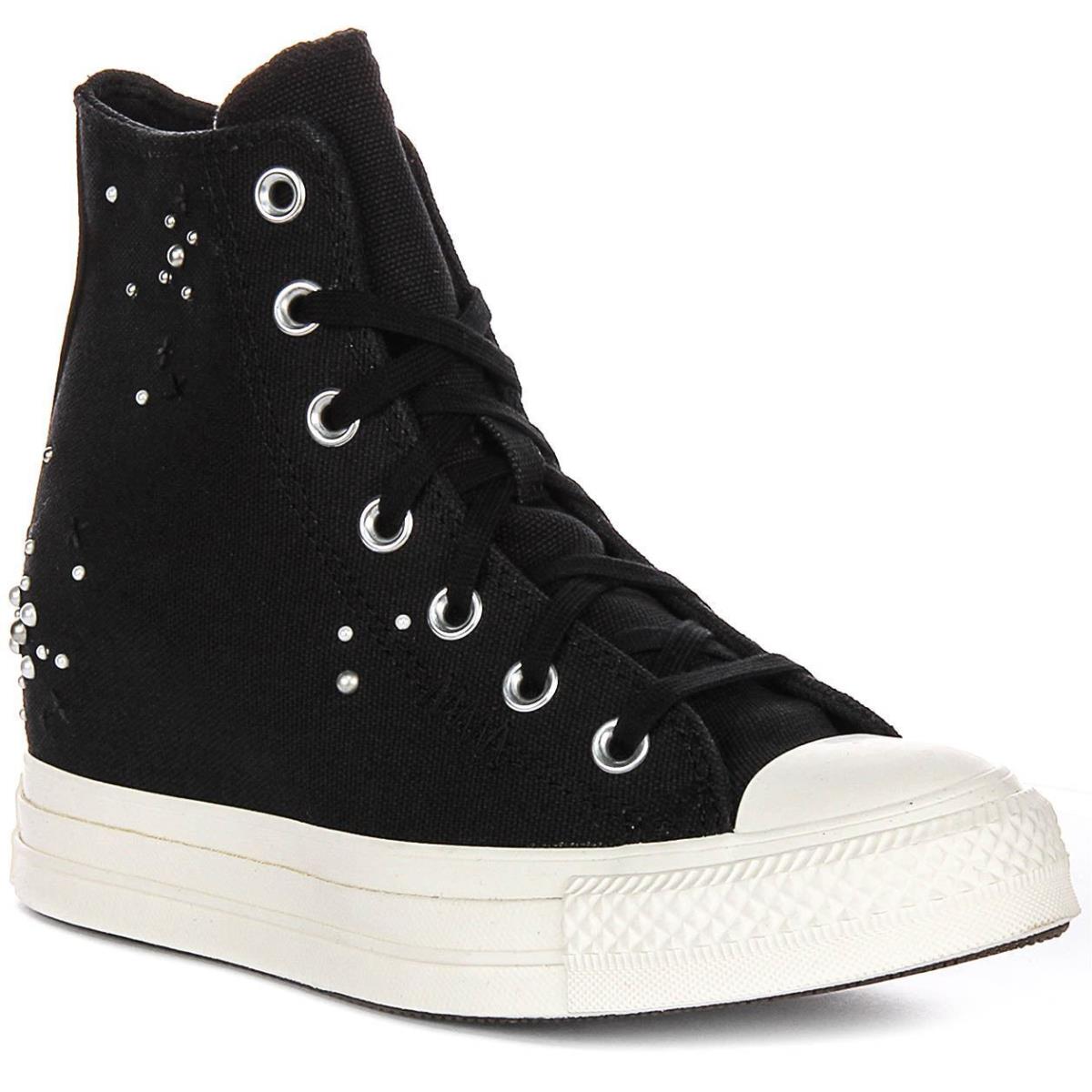 Converse A12514C Classic Wedge Platform Womens Sneakers Black White US US - 10