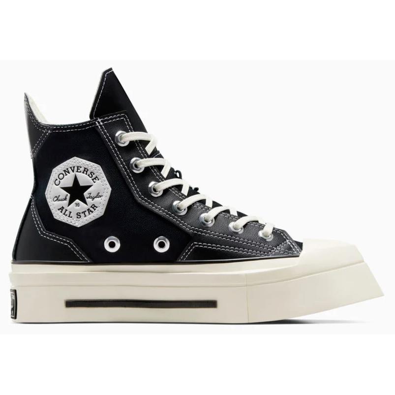 Womens Converse Chuck 70 DE Luxe Squared Black Egret Canvas Shoes