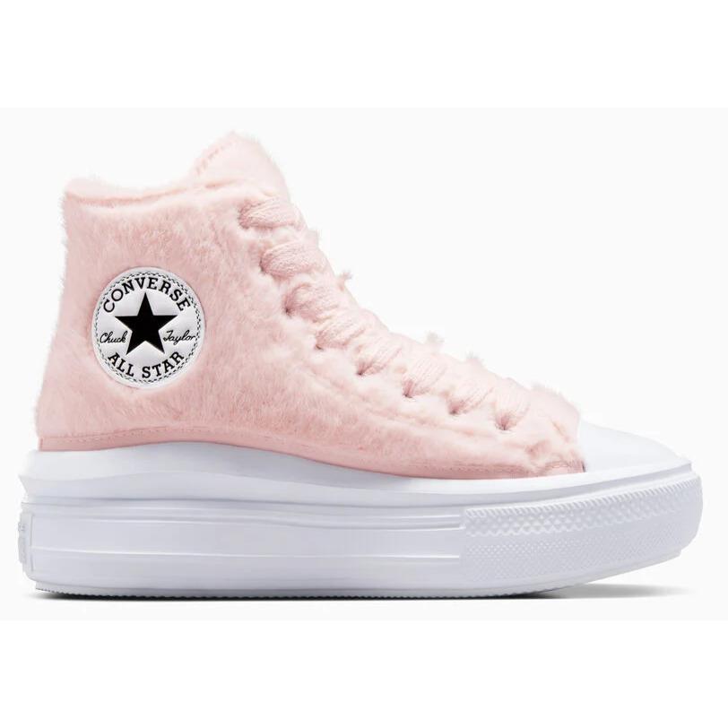 Womens Converse Chuck Taylor All Star Move Pink White Fur Shoes