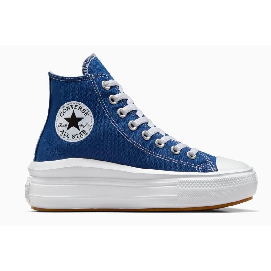 Womens Converse Chuck Taylor All Star Move Platform Blue Canvas Shoes