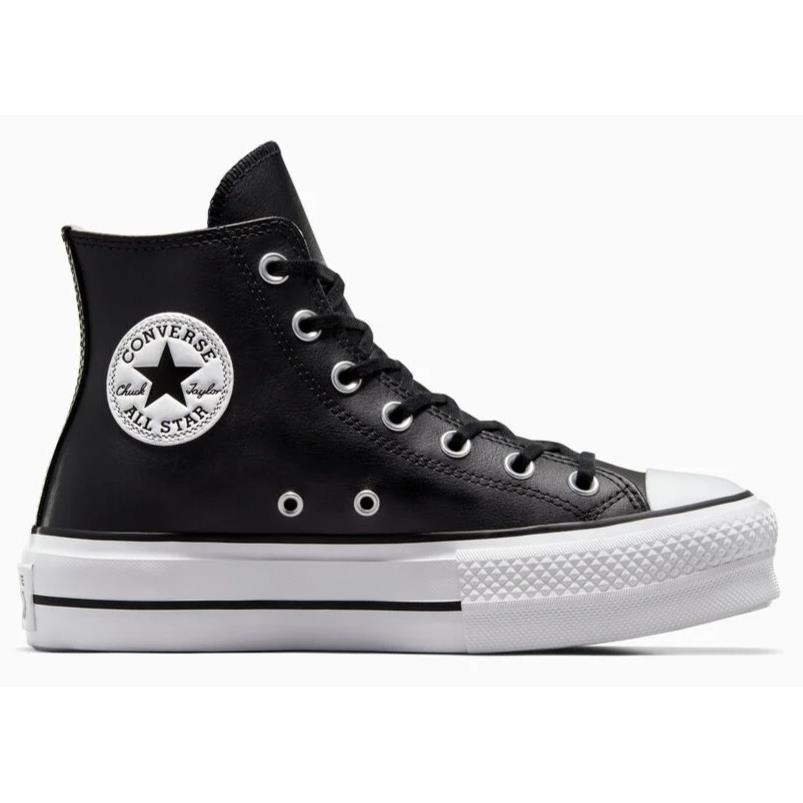 Womens Converse Chuck Taylor All Star Platform Black White Leather Shoes