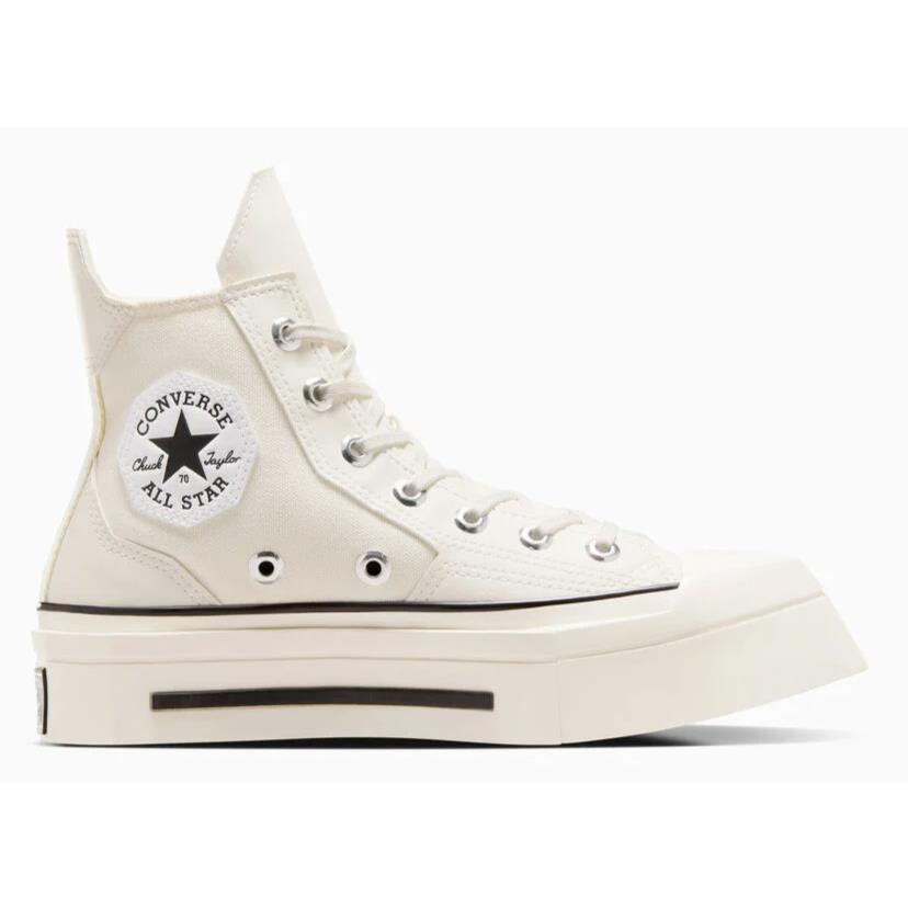 Womens Converse Chuck 70 DE Luxe Squared Egret Black Canvas Shoes