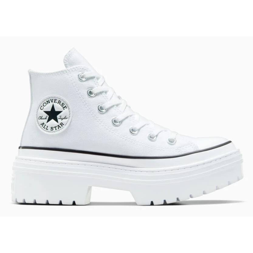 Womens Converse Chuck Taylor All Star Lugged Heel White Black Canvas Shoes