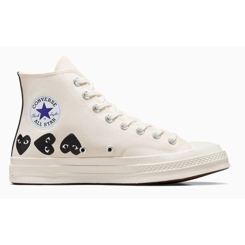 Womens Converse X Play Comme Des Gar Ons Chuck 70 Multi Milk Canvas Shoes