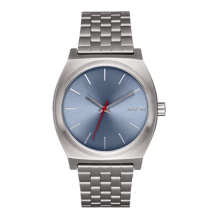 Nixon Time Teller Stainless Steel Dusty Blue Dial Men`s Watch A045-5160 - Dial: Blue, Band: Silver, Bezel: Silver