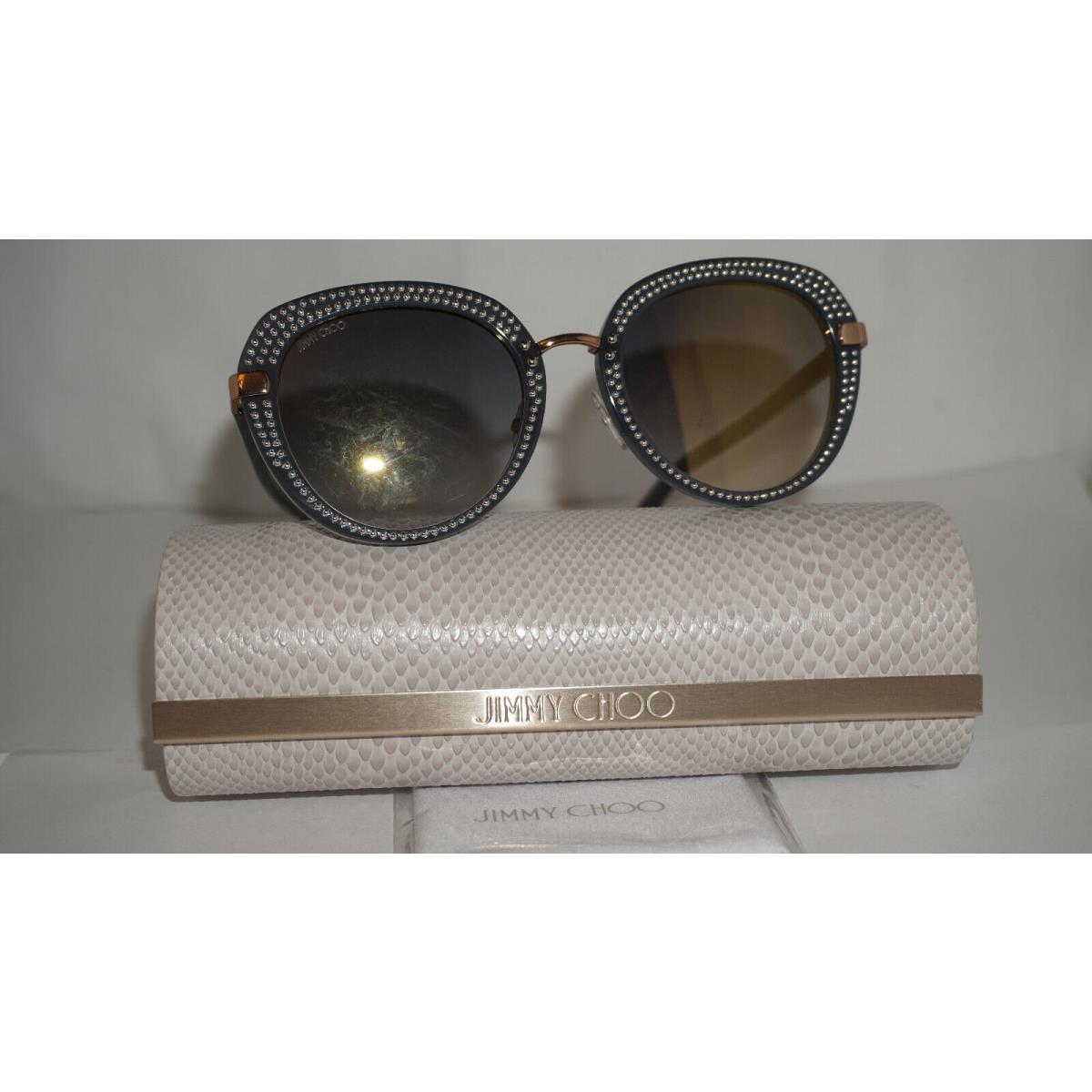 Jimmy Choo Sunglasses Grey Gold Gold Gradient Mirror Mori/s FT3FQ 52 21 140