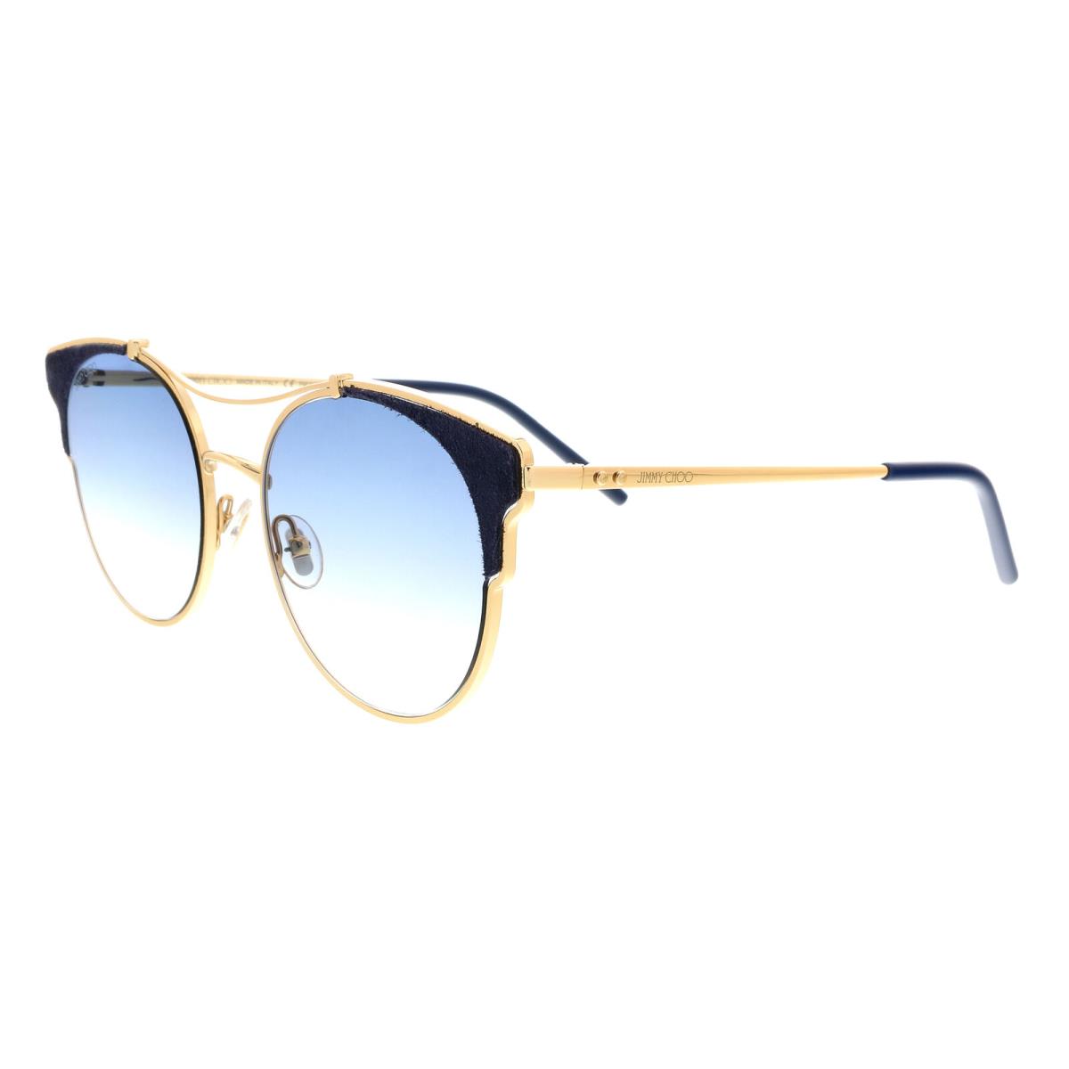 Jimmy Choo Lue/s 0LKS Gold/blue Cat Eye Sunglasses