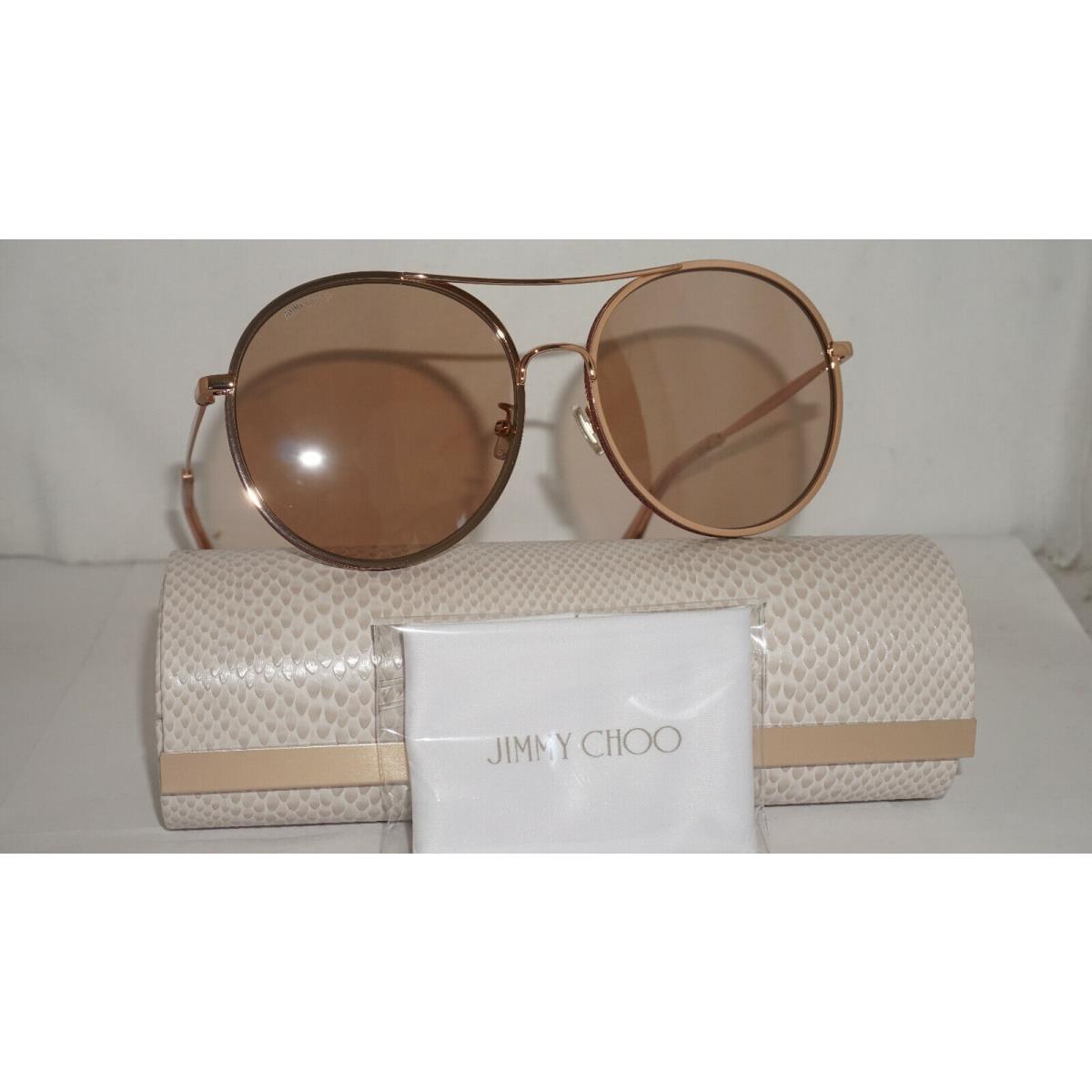 Jimmy Choo Sunglasse Aviator Round Gold Round Pink LENI7/F/S Eyr 60 17 145