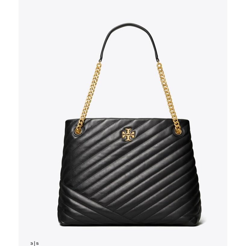 Tory Burch Kira Chevron Tote Black